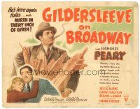 9y066 GILDERSLEEVE ON BROADWAY TC '43 great Harold Peary of radio fame is holding New York City!