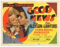 9y071 GOOD NEWS TC '47 romantic close up of June Allyson & Peter Lawford + sexy artwork!