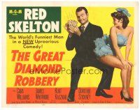9y073 GREAT DIAMOND ROBBERY TC '53 Red Skelton with giant diamond & sexy Cara Williams!