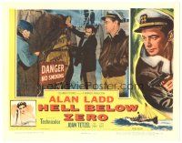 9y519 HELL BELOW ZERO LC '54 Alan Ladd watches guys smoking by crates of dynamite!