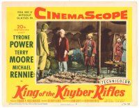 9y558 KING OF THE KHYBER RIFLES LC #8 '54 British soldier Tyrone Power in tent held at gunpoint!
