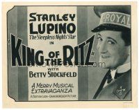 9y098 KING OF THE RITZ Canadian TC '33 great close up of the Sleepless Nights star Stanley Lupino!