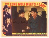 9y599 LONE WOLF MEETS A LADY LC '40 detective Warren William gives gun to Warren Hull!