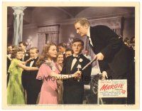 9y646 MARGIE LC #4 '46 Jeanne Crain dancing with Conrad Janis talks to man in band with clarinet!