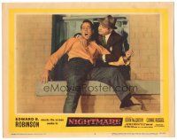 9y703 NIGHTMARE LC #3 '56 Edward G. Robinson hangs Kevin McCarthy out window, Cornell Woolrich!