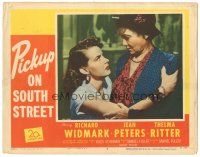 9y736 PICKUP ON SOUTH STREET LC #8 '53 Thelma Ritter & Jean Peters in Samuel Fuller noir classic!