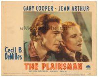9y741 PLAINSMAN LC #1 R46 great close up of Gary Cooper & Jean Arthur, Cecil B. DeMille
