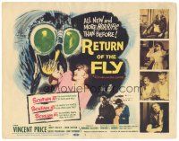 9y154 RETURN OF THE FLY TC '59 Vincent Price, cool monster art, more horrific than before!