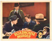 9y782 ROADHOUSE MURDER LC '32 close up of three concerned men talking to Eric Linden!
