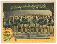 9y836 SHIP AHOY LC '42 pretty Eleanor Powell w/many sexy dancers in huge dance number!