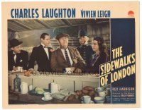 9y838 SIDEWALKS OF LONDON LC '40 Charles Laughton standing at counter w/ Rex Harrison & Vivien Leigh