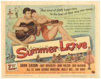 9y175 SUMMER LOVE TC '58 young John Saxon plays guitar for pretty girls on the beach!