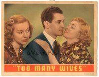 9y935 TOO MANY WIVES LC '37 John Morley between pretty Anne Shirley & Barbara Pepper!