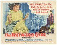9y192 WAYWARD GIRL TC '57 great title card art of bad girl in nightie & fighting in prison!