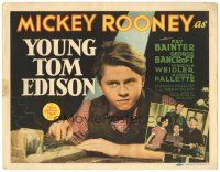 9y204 YOUNG TOM EDISON TC '40 great close up of dedicated young inventor Mickey Rooney!