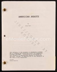 1a013 AMERICAN BEAUTY final rewrite script September 2, 1998, screenplay by Alan Ball