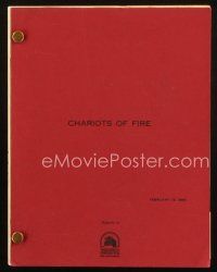 1a035 CHARIOTS OF FIRE revised second draft script February 13, 1980, screenplay by Colin Welland!