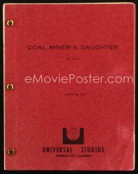 1a043 COAL MINER'S DAUGHTER script January 25, 1979, screenplay by Thomas Rickman, Michael Apted!