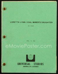 1a044 COAL MINER'S DAUGHTER revised first draft script April 19, 1978, screenplay by Thomas Rickman