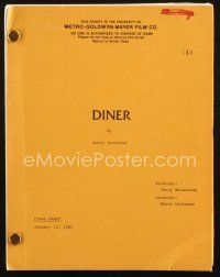 1a057 DINER final draft script January 12, 1981, screenplay by director Barry Levinson!
