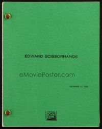 1a062 EDWARD SCISSORHANDS revised draft script December 15, 1989, screenplay by Caroline Thompson!