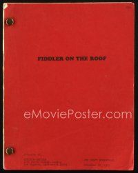 1a070 FIDDLER ON THE ROOF signed revised second draft script December 19, 1969, by Joseph Stein!