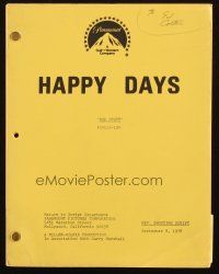1a094 HAPPY DAYS TV revised shooting script September 8, 1978, from the episode Kid Stuff!
