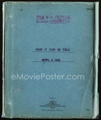 1a099 HOUSE ON 92nd STREET final draft script Apr 2, 1945, screenplay by John Monks, working title!