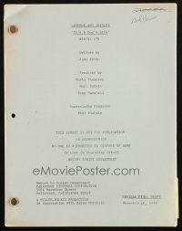 1a112 LAVERNE & SHIRLEY revised final draft TV script Nov 16, 1978, It's a Dog's Life!