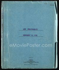 1a115 LES MISERABLES final draft script January 16, 1935, screenplay by W.P. Lipscomb!