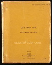 1a116 LET'S MAKE LOVE revised shooting final script December 30, 1959, screenplay by Norman Krasna!