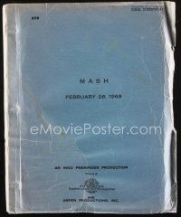 1a130 MASH final draft script February 26, 1969, Robert Altman, screenplay by Ring Lardner Jr.