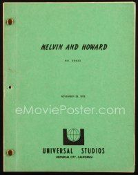 1a131 MELVIN & HOWARD script November 29, 1978, screenplay by Bo Goldman, Jonathan Demme comedy!