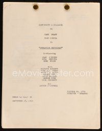 1a148 OPERATION PETTICOAT continuity & dialogue script Sep 18, 1959, screenplay by Shapiro & Richlin