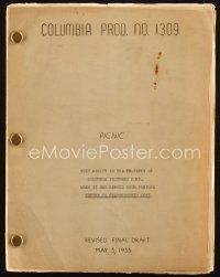 1a157 PICNIC revised final draft script May 5, 1955, screenplay by Daniel Taradash!