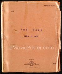 1a177 ROBE revised final draft script November 11, 1952, screenplay by Albert Maltz & Philip Dunne!