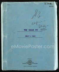 1a195 SNAKE PIT final script July 1, 1947, screenplay by Frank Partos & Millen Brand!