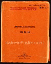 1a198 SONG OF BERNADETTE first draft continuity script January 20, 1943, screenplay by George Seaton