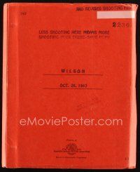 1a230 WILSON 3rd revised shooting final draft script October 26, 1943, screenplay by Lamar Trotti