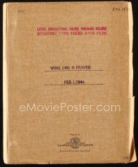 1a231 WING & A PRAYER shooting final script February 1, 1944, screenplay by Jerome Cady & Swerling!