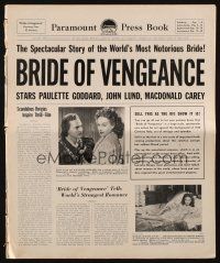 1c502 BRIDE OF VENGEANCE pressbook '49 sexy Paulette Goddard, John Lund, Macdonald Carey!