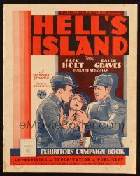 1c632 HELL'S ISLAND pressbook '30 art of Jack Holt, Ralph Graves & Dorothy Sebastian!