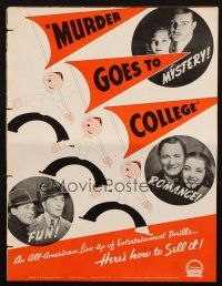 1c768 MURDER GOES TO COLLEGE pressbook '37 Roscoe Karns, Marsha Hunt, mystery comedy!