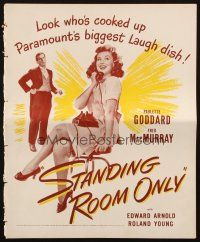 1c860 STANDING ROOM ONLY pressbook '44 sexy housemaid Paulette Goddard, Fred MacMurray!