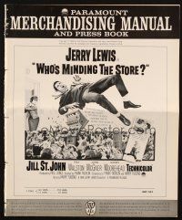 1c938 WHO'S MINDING THE STORE pressbook '63 Jerry Lewis is the unhandiest handyman, Jill St. John