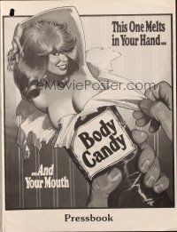 1c494 BODY CANDY pressbook '80 this one melts in your hand AND your mouth, great sexy art!