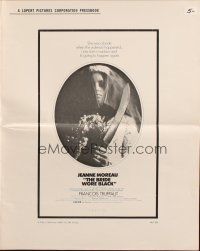 1c503 BRIDE WORE BLACK pressbook '68 Francois Truffaut's La Mariee Etait en Noir, Jeanne Moreau!
