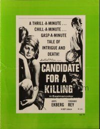 1c511 CANDIDATE FOR A KILLING pressbook '69 sexy Anita Ekberg in a tale of intrigue & death!
