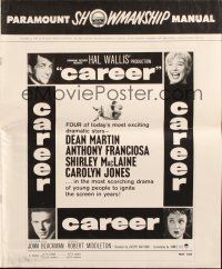1c513 CAREER pressbook '59 Dean Martin, Shirley MacLaine, Tony Franciosa, Carolyn Jones