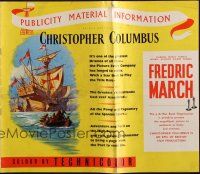 1c521 CHRISTOPHER COLUMBUS English pressbook '49 Fredric March in the title role, Florence Eldridge
